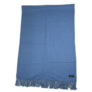 Kousei Inner Magnolia Blue Cashmere Wool Scarf 82" x 27" Unisex